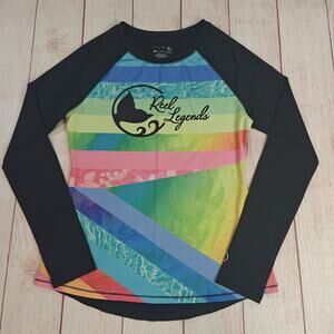 Reel Legends Keep It Cool multi-colored long-sleeve rash guard sz M